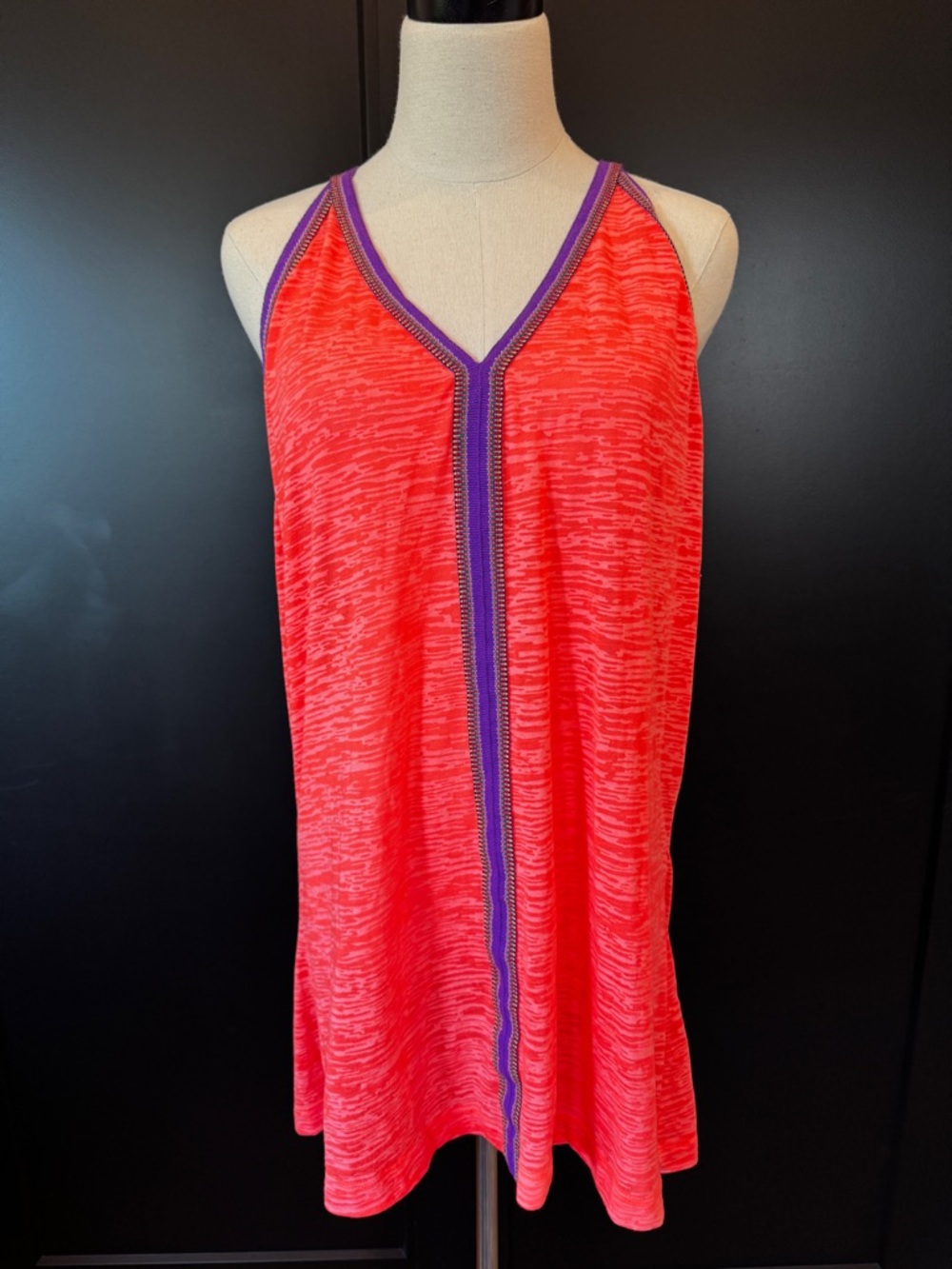 Pitusa Mini Sundress/Coverup Neon Coral Orange burnout. One Size. Like new